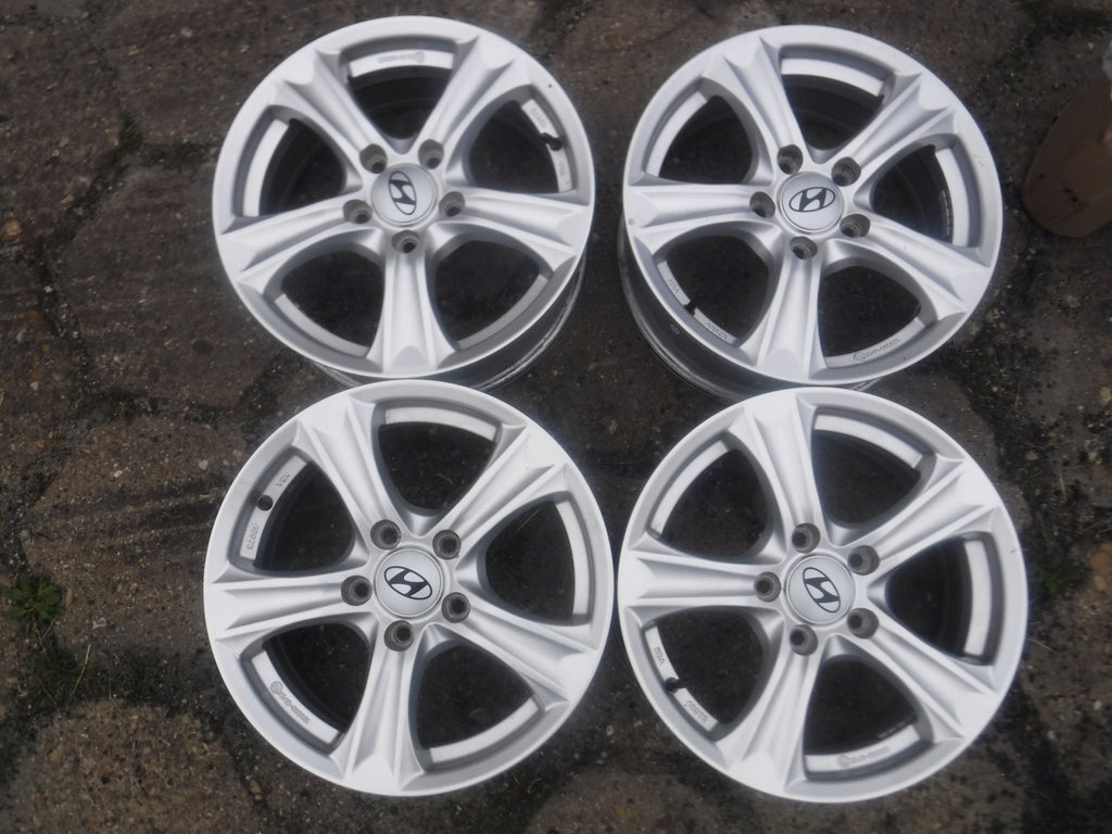 4x Alufelge 16 Zoll 6.5" 5x114.3 45ET Glanz Silber 65645114 Rim Wheel FEL6552621192bu