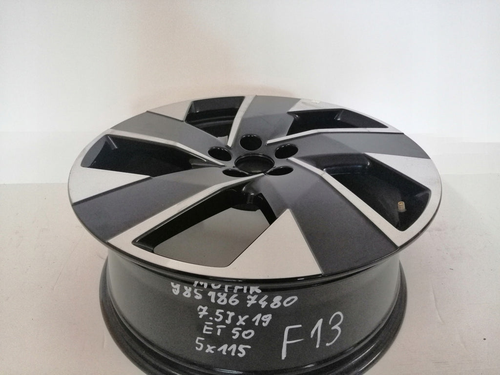 1x Alufelge 19 Zoll 7.5" 5x115 50ET Glanz Schwarz 9851867480 Opel Grandland X FEL5068992905xq