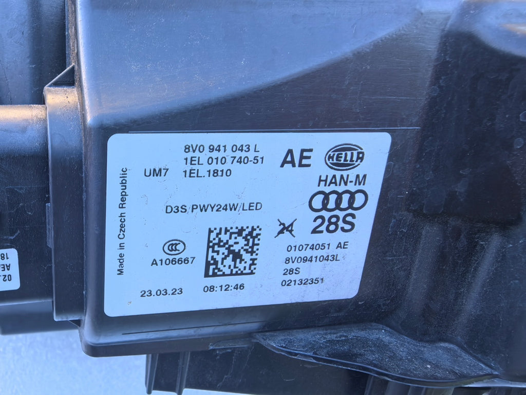 Frontscheinwerfer Audi A3 8V0941043L Bi-Xenon Links Scheinwerfer Headlight SCH6155300305sh