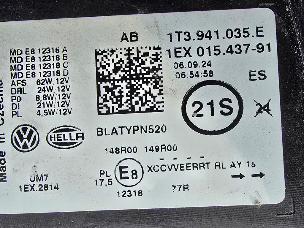 Frontscheinwerfer VW 1t3 1T3941035E Full LED Links Scheinwerfer Headlight SCH6342621930ox
