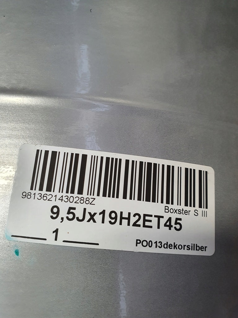 1x Alufelge 19 Zoll 9.5" 5x130 45ET Silber 98136214902 Porsche Cayman Rim Wheel FEL8455110819mh