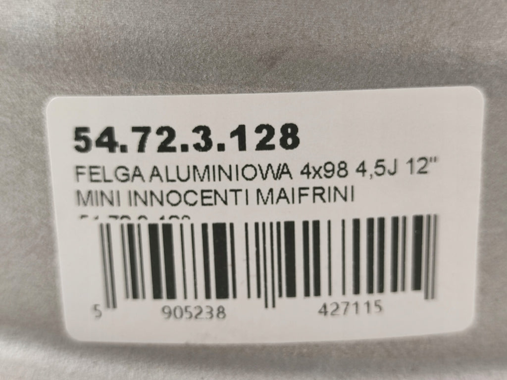 1x Alufelge 12 Zoll 4.5" 4x98 54723128 Innocenti Mini Rim Wheel FEL4446735507hs