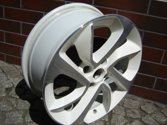 1x Alufelge 16 Zoll 6.5" 4x100 40ET Glanz Weiß Opel Corsa Rim Wheel FEL3290594779mh