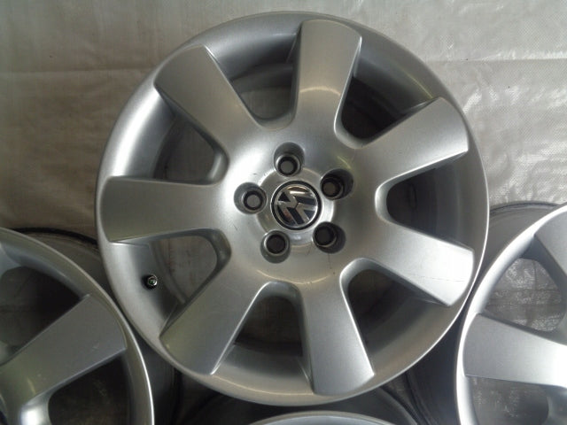 4x Alufelge 16 Zoll 6.5" 5x100 42ET Glanz Silber 1C0601025H Seat New Beetle FEL2429870678yw