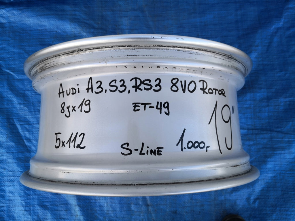 1x Alufelge 19 Zoll 8.0" 5x112 49ET Glanz Silber 8V0601025CE Audi A3 Rim Wheel FEL2796639542fn