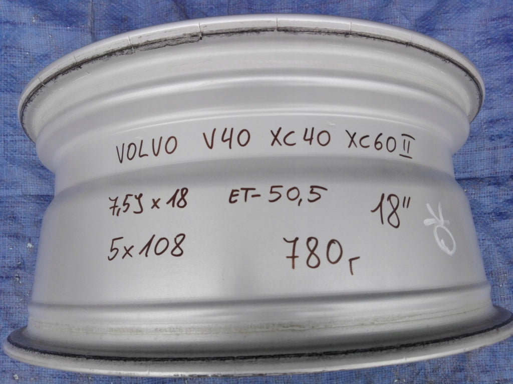 1x Alufelge 18 Zoll 7.5" 5x108 50ET Glanz Silber 31471553 Volvo Xc60 Ii FEL4436683035ha