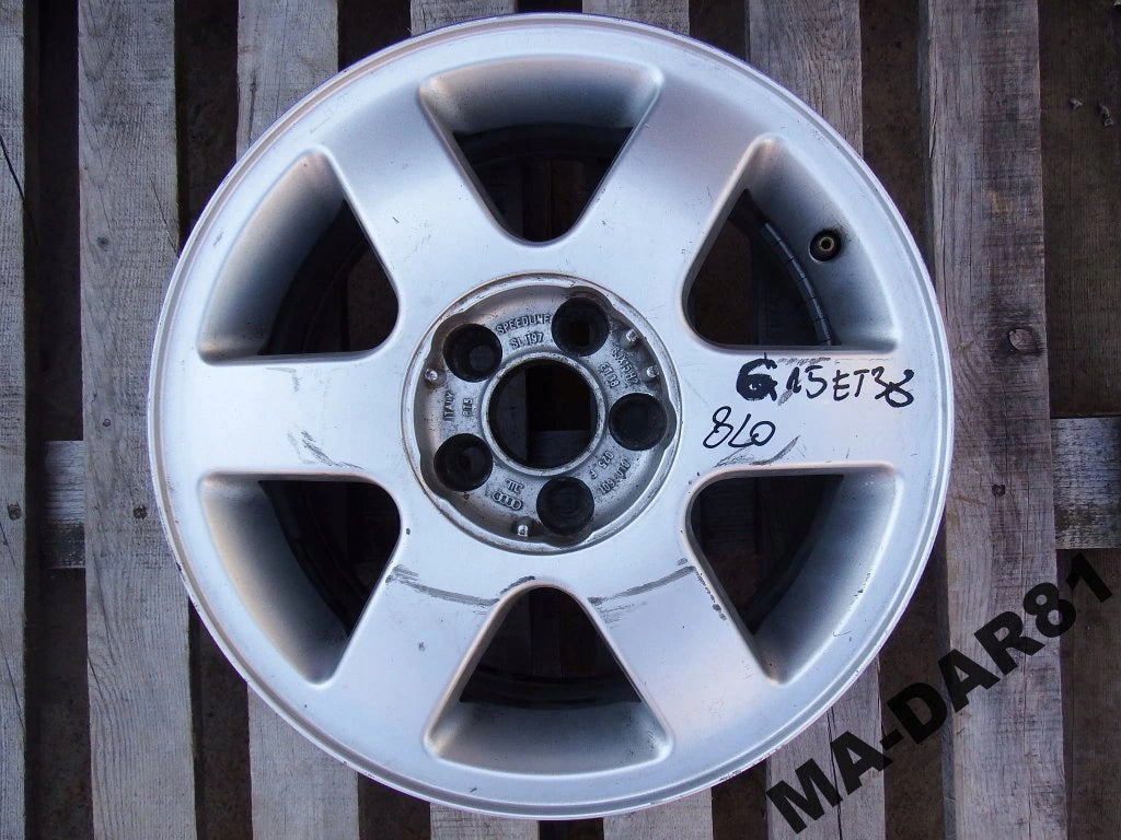 1x Alufelge 15 Zoll 6.0" 5x100 38ET Glanz Silber 8L0601025F Audi A3 Rim Wheel