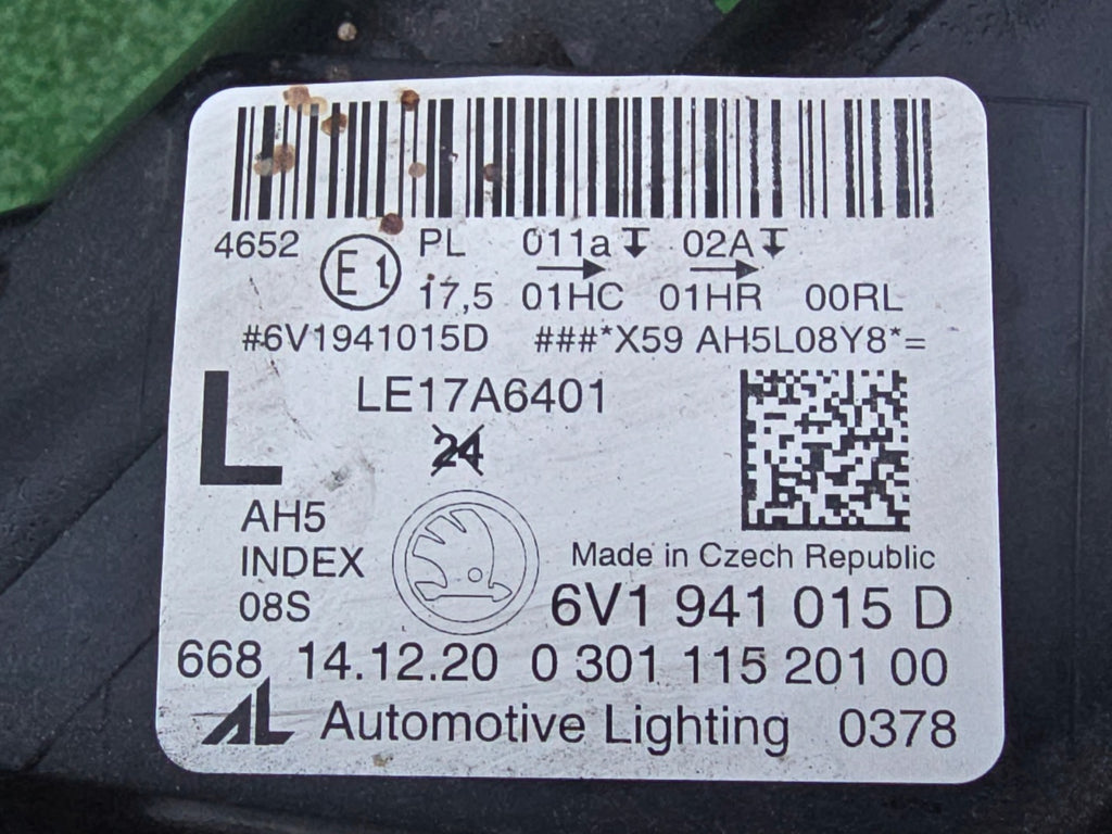 Frontscheinwerfer Skoda Fabia III 6V1941015D Links Scheinwerfer Headlight SCH7817384822qt