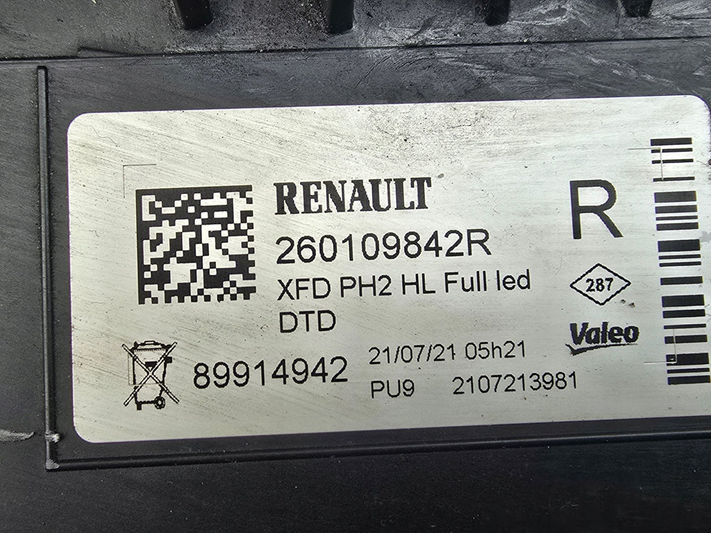 Frontscheinwerfer Renault Talisman 260109842R LED Rechts Scheinwerfer Headlight SCH1025701801uk