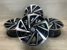 Laden Sie das Bild in den Galerie-Viewer, 4x Alufelge 16 Zoll 6.5" 5x112 48ET Glanz Schwarz 5TA601025K VW Touran Rim Wheel FEL7472480469gu