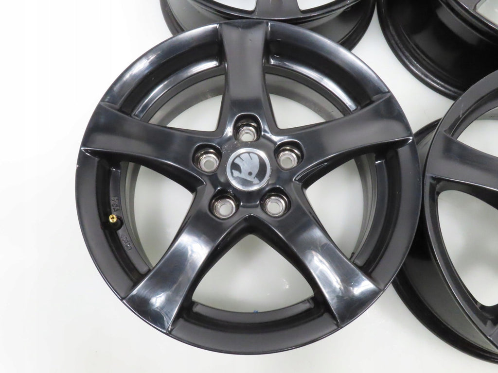 4x Alufelge 16 Zoll 6.0" 5x112 48ET Glanz Schwarz KBA49473 Skoda I Rim Wheel FEL7514968613ty
