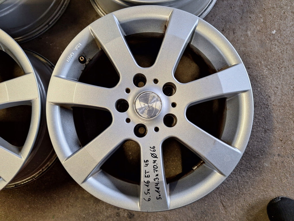 4x Alufelge 16 Zoll 6.5" 5x114.3 45ET Glanz Silber Nissan Qashqai I Kadjar FEL5457379926cf