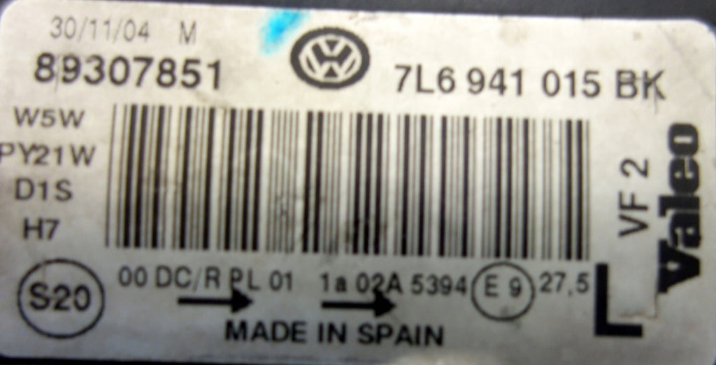 Frontscheinwerfer VW Touareg 7l6 7L6941015BK Xenon Ein Stück (Rechts oder Links)