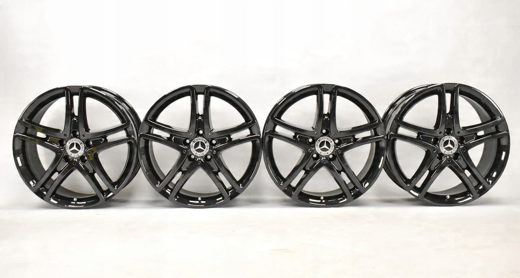 4x Alufelge 18 Zoll 8.0" 5x112 41ET Glanz Schwarz A2224011900 Mercedes-Benz W222