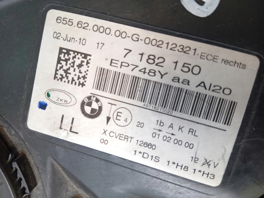 Frontscheinwerfer BMW 7 F01 F02 7182150 Bi-Xenon Rechts Scheinwerfer Headlight SCH9510035471yd