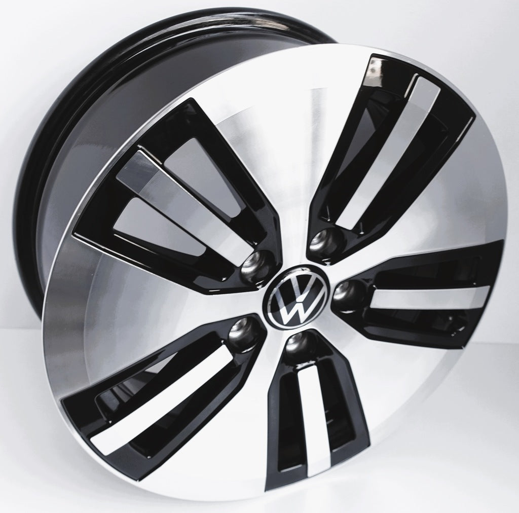4x Alufelge 16 Zoll 6.5" 5x112 46ET Glanz Schwarz 5GE601025 VW Golf Rim Wheel FEL6308916914ws