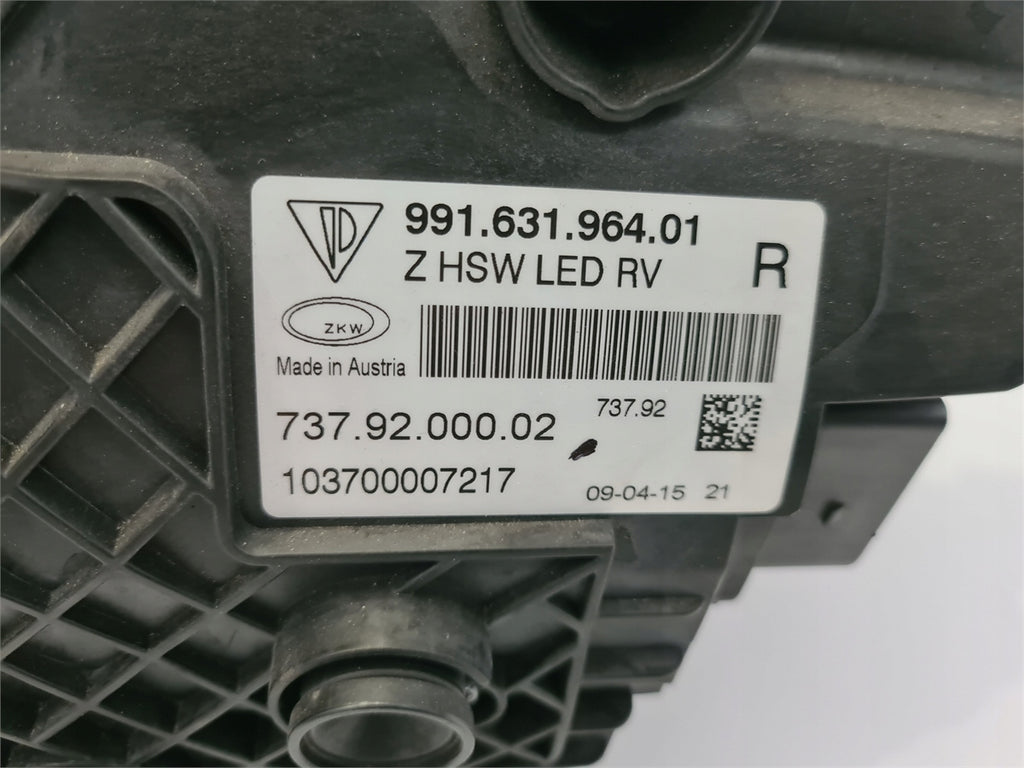Frontscheinwerfer Porsche 911 991 99163196401 LED Rechts Scheinwerfer Headlight SCH6184017506vm