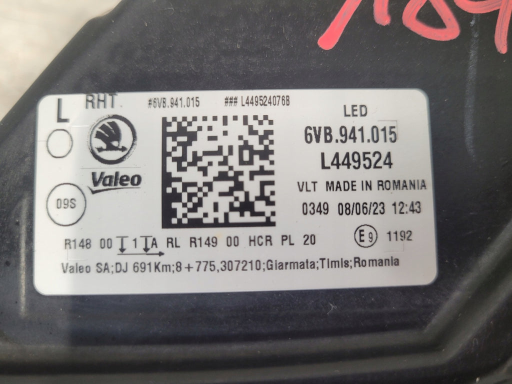 Frontscheinwerfer Skoda Fabia 6VB941015 Full LED Links Scheinwerfer Headlight SCH1221514744eh