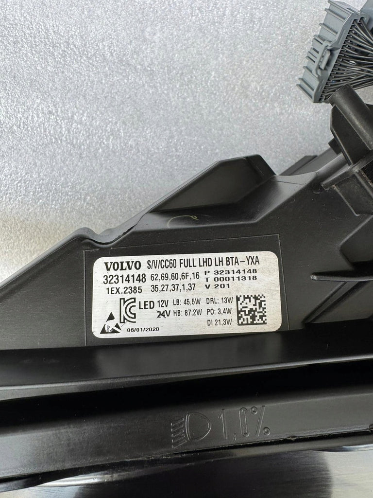 Frontscheinwerfer Volvo V60 S60 32314148 Ein Stück (Rechts oder Links) Headlight SCH3347092379nt