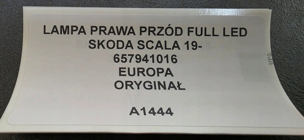 Frontscheinwerfer Skoda Scala 657941016 LED Rechts Scheinwerfer Headlight SCH4727501695gw