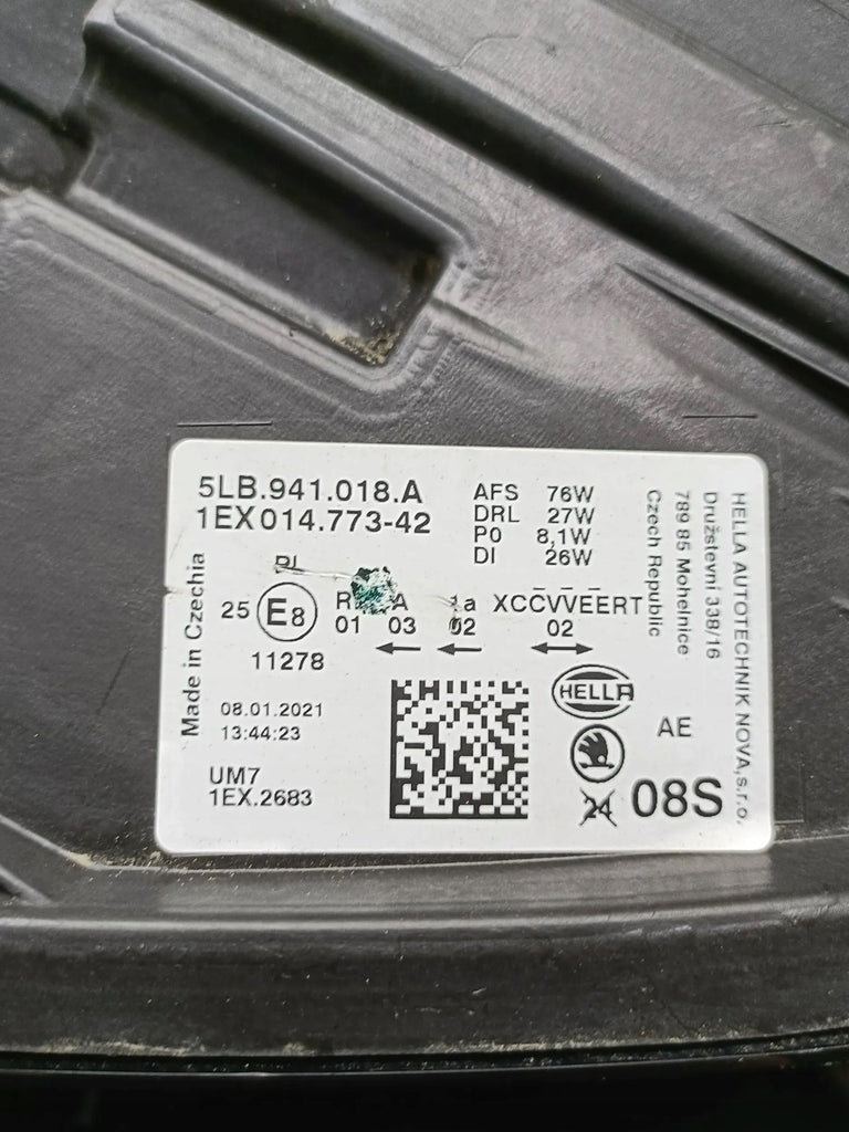 Frontscheinwerfer Skoda Enyaq IV 5LB941018A Rechts Scheinwerfer Headlight