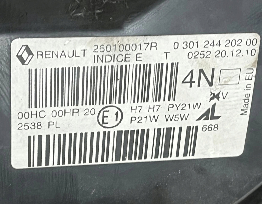 Frontscheinwerfer Renault Megane III 260100017R Rechts Scheinwerfer Headlight SCH9243564142wp