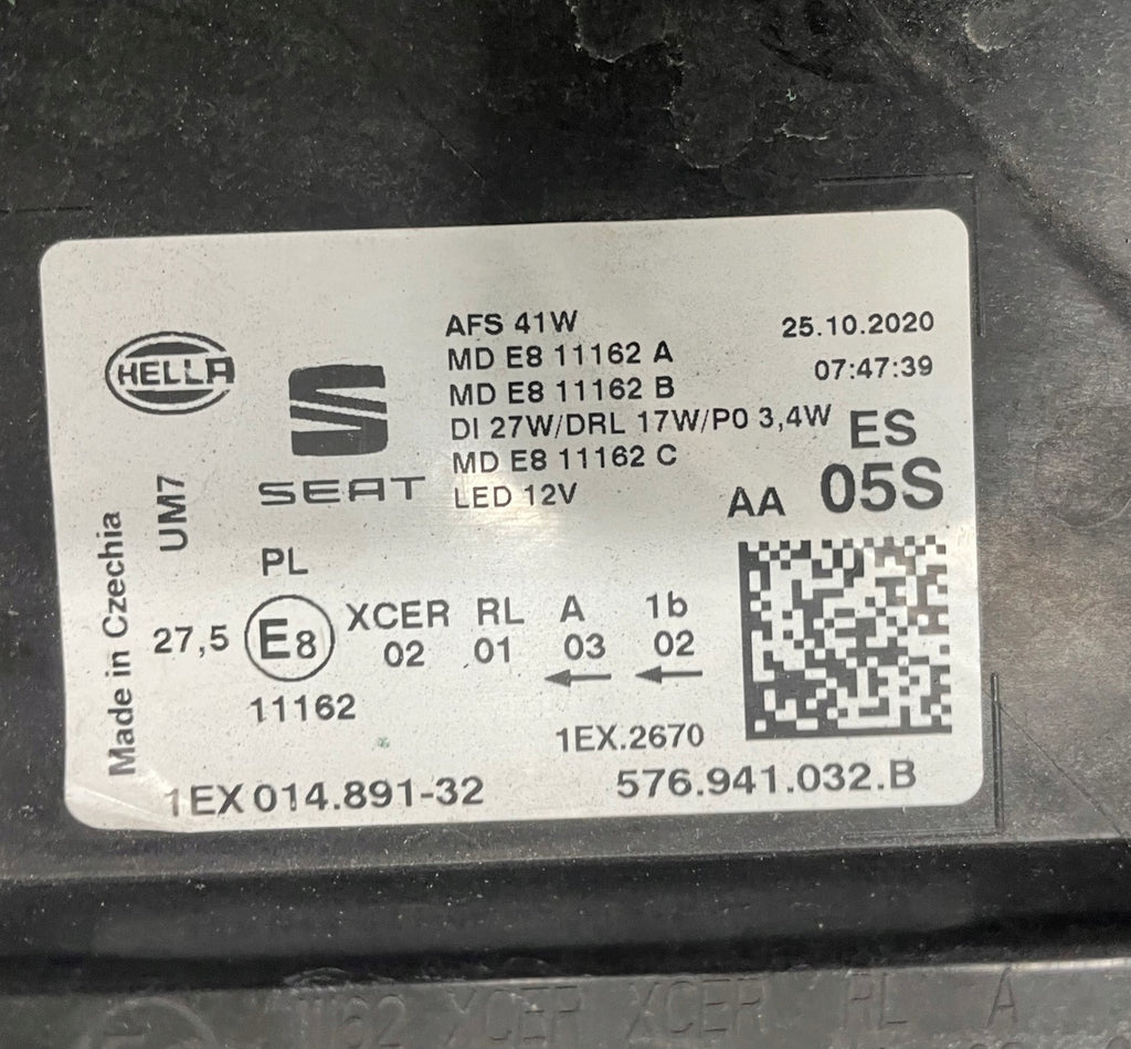 Frontscheinwerfer Seat Ateca 576941032B LED Rechts Scheinwerfer Headlight