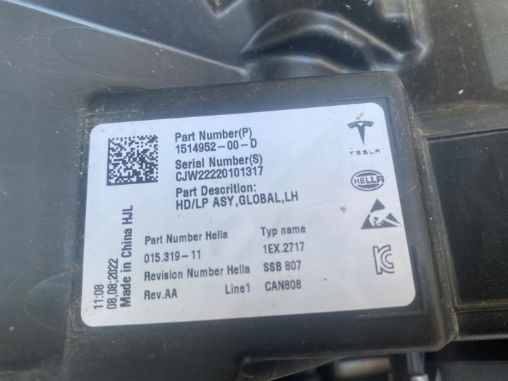 Frontscheinwerfer Tesla Model 3 1514953-00-C Full LED Links Headlight SCH8389084645cp