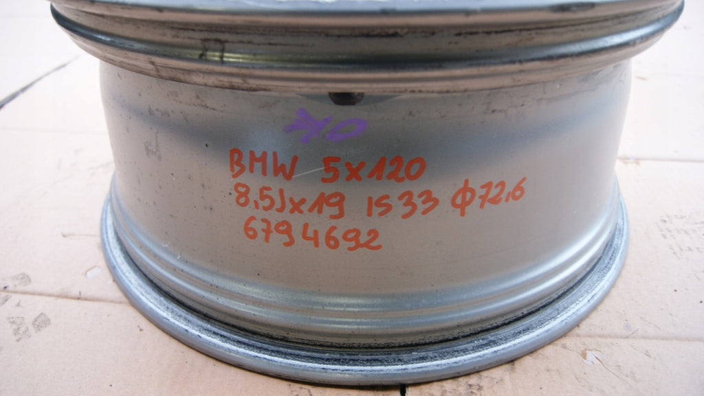1x Alufelge 19 Zoll 8.5" 5x120 33ET Glanz Grau 6794692 BMW 1 Mg Rim Wheel FEL1911383779fa