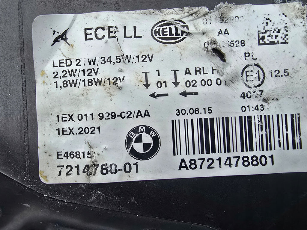 Frontscheinwerfer BMW 1 F21 F20 7214788-01 Full LED Rechts Headlight SCH7178676369fy