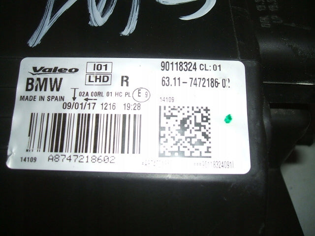 Frontscheinwerfer BMW I3 7472186-02 90118324 Full LED Rechts Headlight SCH4548474859oe