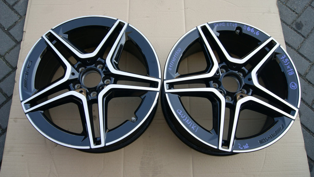 1x Alufelge 18 Zoll 7.5" 5x112 49ET Glanz Schwarz A1774011500 Mercedes-Benz Amg FEL2717207856pb