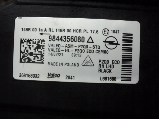 Frontscheinwerfer Opel Mokka 9844356080 LED Rechts Scheinwerfer Headlight SCH6767082026qm