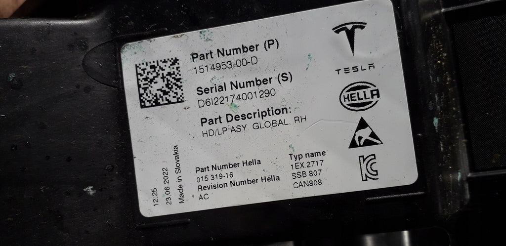 Frontscheinwerfer Tesla 3 Y 1514952-00-C 1514952-00D LED Rechts oder Links