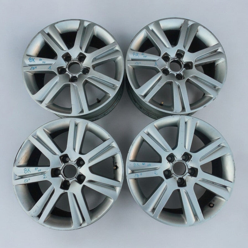 4x Alufelge 17 Zoll 7.5" 5x112 45ET Glanz Silber 8K0601025B Audi A4 B8 Rim Wheel