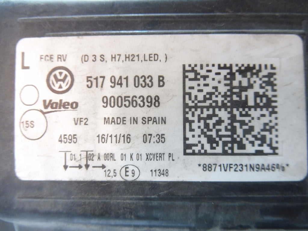 Frontscheinwerfer VW 517941033B Xenon Ein Stück (Rechts oder Links) Headlight SCH4904001617em