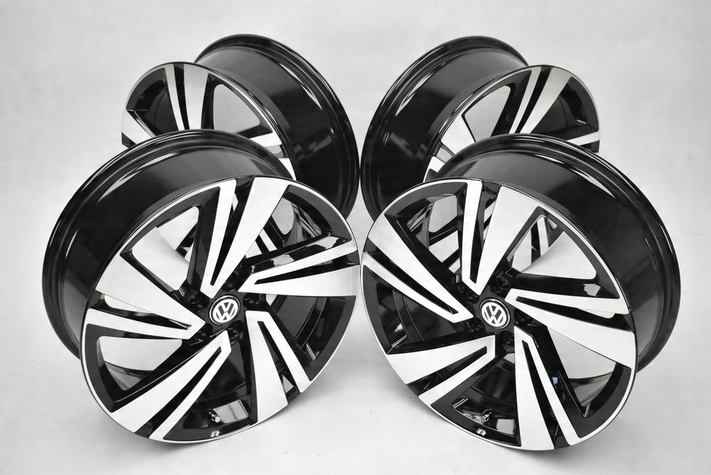 4x Alufelge 18 Zoll 7.0" 5x100 39ET Glanz Schwarz 2GM601025 VW T-Cross Rim Wheel