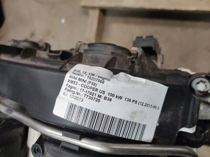 Motor BMW Mini F60 F54 F56 F55 B38A15A 1.5 22TKm Benzin Engine Unkomplett MOT5081081373rn