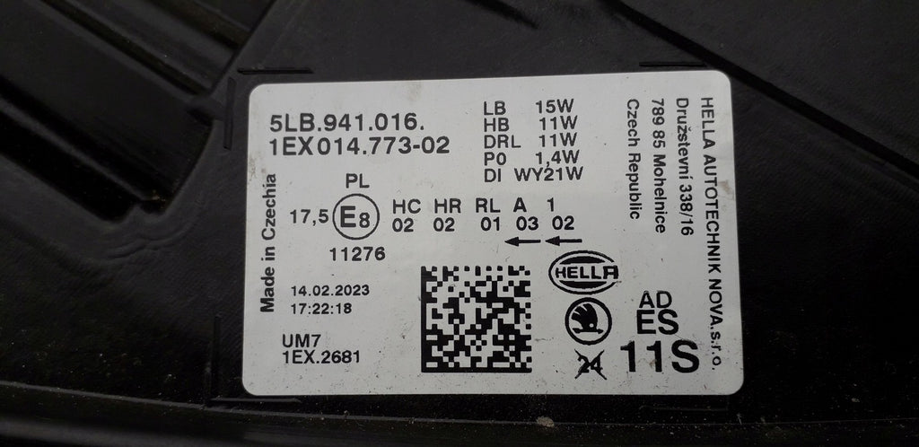 Frontscheinwerfer Skoda Enyaq 5LB941016 LED Rechts Scheinwerfer Headlight