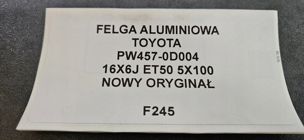 1x Alufelge 16 Zoll 6.0" 5x114.3 50ET Glanz PW4570D004 Toyota I Rim Wheel FEL6311755257fh