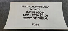 Laden Sie das Bild in den Galerie-Viewer, 1x Alufelge 16 Zoll 6.0" 5x114.3 50ET Glanz PW4570D004 Toyota I Rim Wheel FEL6311755257fh