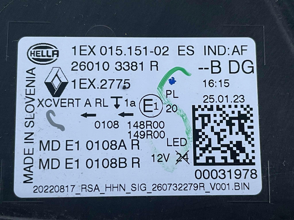 Frontscheinwerfer Renault 260103381R LED Rechts Scheinwerfer Headlight