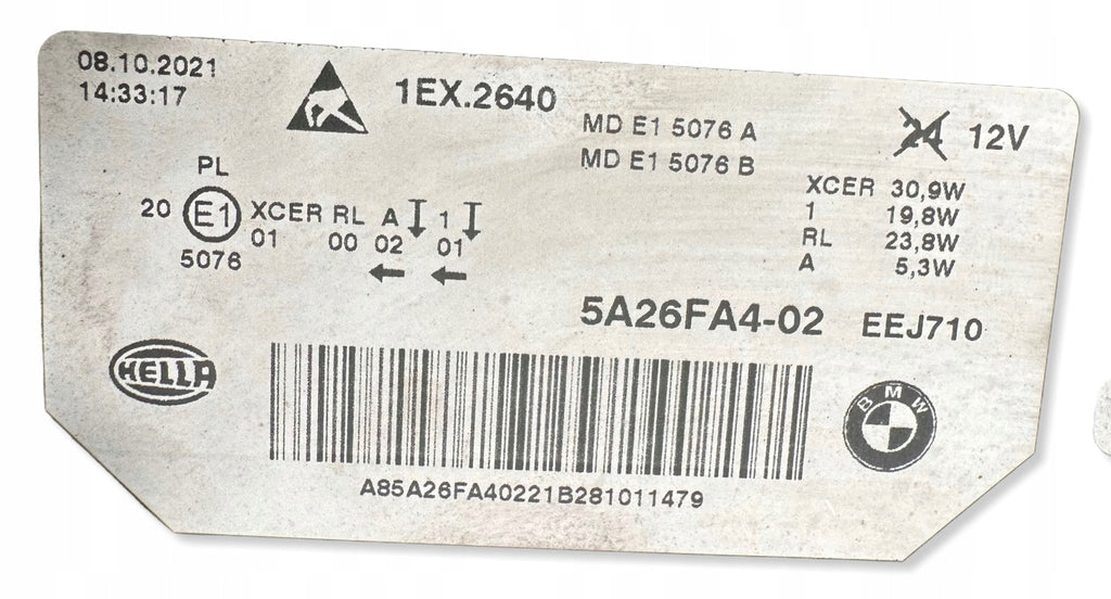 Frontscheinwerfer BMW 5 G31 G30 1EX2640 MDE15076B 5A26FA402MDE15076A Ein Satz SCH6274329098ag