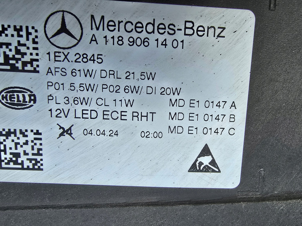 Frontscheinwerfer Mercedes-Benz Cla A1189061401 Full LED Rechts Headlight SCH4588578454od