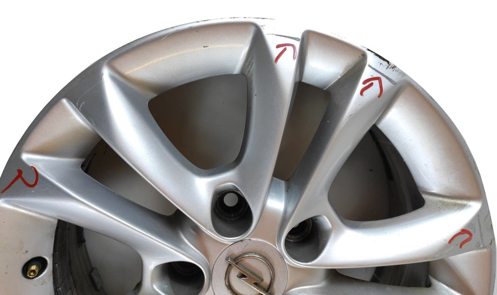 1x Alufelge 16 Zoll 6.0" 5x110 40ET Glanz Silber Opel Rim Wheel