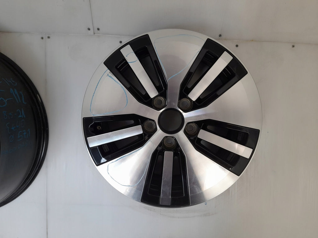 1x Alufelge 16 Zoll 6.5" 5x112 46ET Glanz Schwarz 5GE601025 VW I Rim Wheel FEL3564006801am