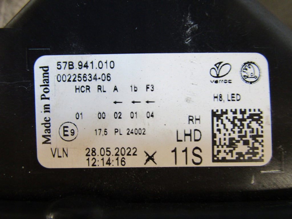 Frontscheinwerfer Skoda Karoq 57B941010 LED Rechts Scheinwerfer Headlight SCH5263487484op