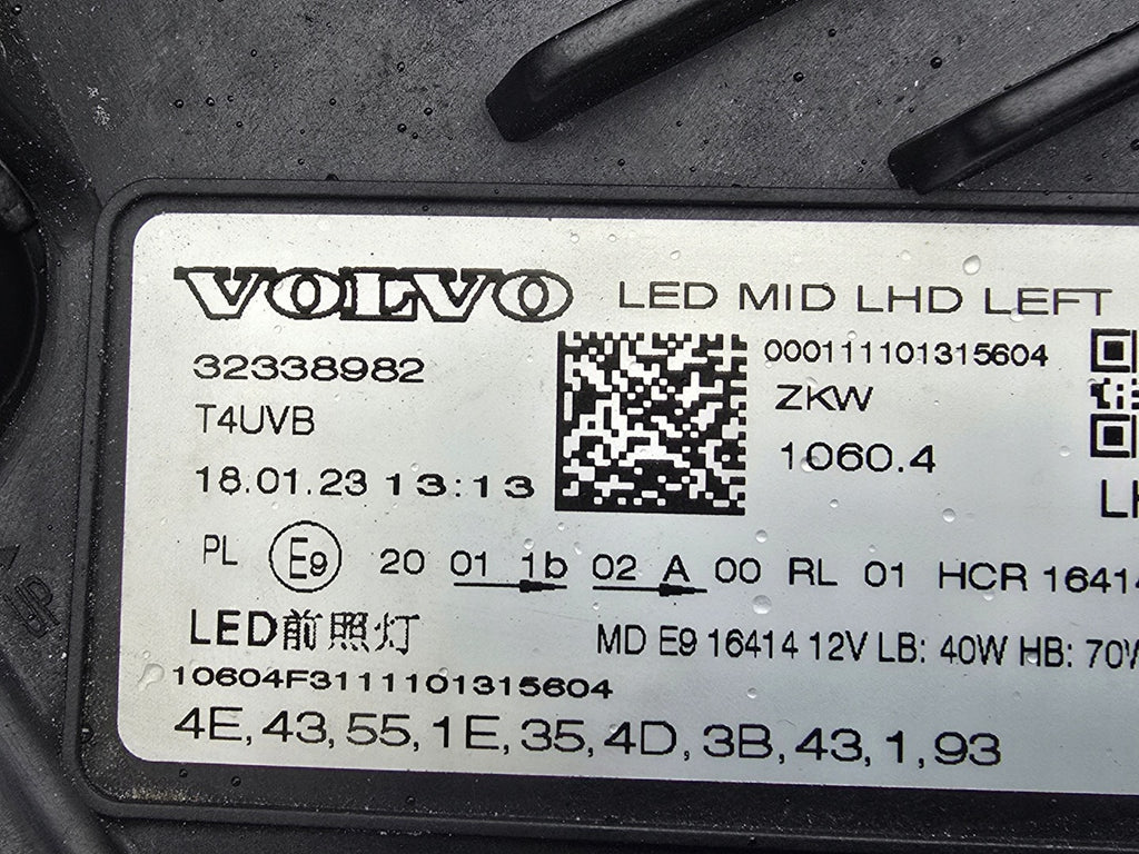 Frontscheinwerfer Volvo Xc60 32338982 LED Links Scheinwerfer Headlight SCH1787636121mb