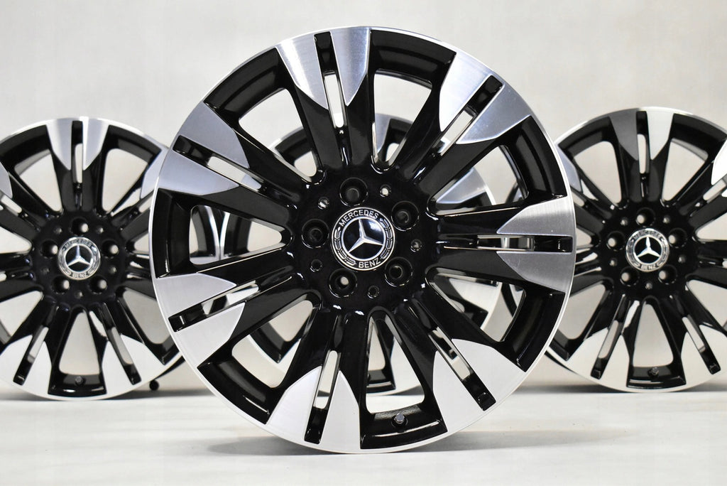 4x Alufelge 18 Zoll 8.5" 5x112 43ET Glanz Schwarz A2214017402 Mercedes-Benz W221