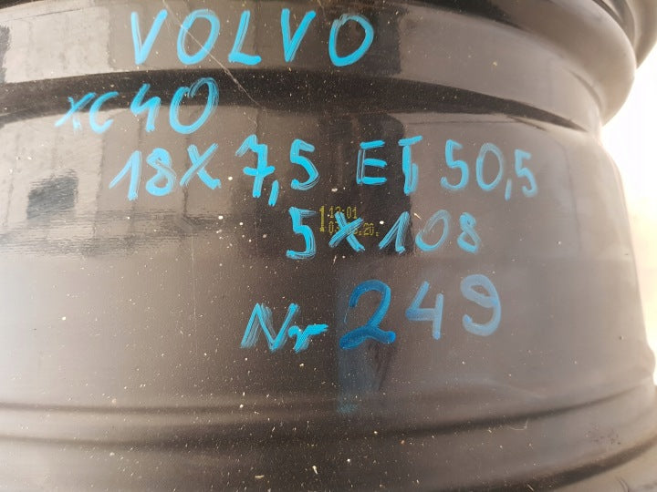 1x Alufelge 18 Zoll 7.5" 5x108 50 5ET Glanz Schwarz 31680403 Volvo Xc60 FEL6144943253qy